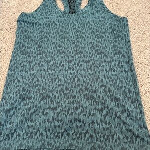 Teal Leopard Print Women's Tank Top